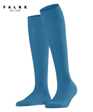 Falke Cotton Touch Knee-high Socks Socken Damen Blau | 3961542-DR