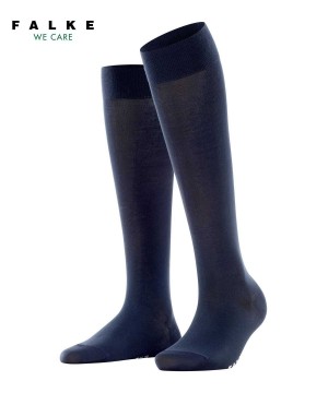 Falke Cotton Touch Knee-high Socks Socken Damen Blau | 1803479-XB