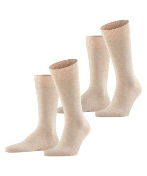 Falke Happy 2-Pack Socks Socken Herren Beige | 9673841-PC