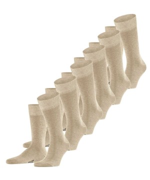 Falke Happy 6-Pack Socks Socken Herren Beige | 4158236-OZ