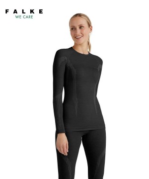 Falke Long sleeve shirt Wool-Tech Langarmhemd Damen Schwarz | 9602758-XF