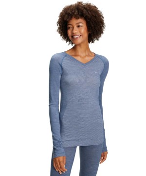 Falke Long sleeve shirt Wool-Tech Light Langarmhemd Damen Blau | 0724583-FO