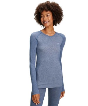 Falke Long sleeve shirt Wool-Tech Light Langarmhemd Damen Blau | 4018295-PO