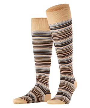 Falke Microblock Knee-high Socks Socken Herren Beige | 0579412-NG