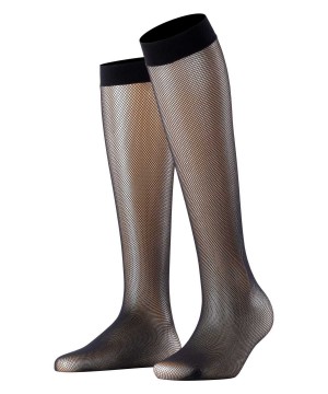 Falke Net Knee-high Socks Socken Damen Schwarz | 9387015-ZJ