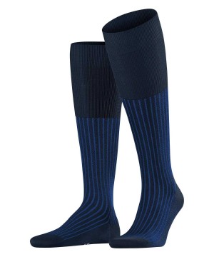 Falke Oxford Stripe Knee-high Socks Socken Herren Blau | 6348109-YH