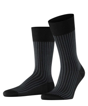 Falke Oxford Stripe Socks Socken Herren Schwarz | 2506473-LF