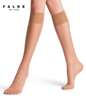 Falke Pure Matt 20 DEN Knee-high Socks Socken Damen Beige | 4980352-LD