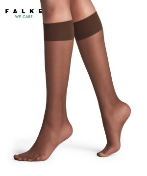 Falke Pure Matt 20 DEN Knee-high Socks Socken Damen Braun | 9317540-EC