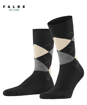 Falke Sensitive Argyle Socks Socken Herren Schwarz | 9486037-LF