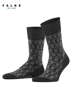 Falke Sensitive Indian Tie Pattern Socks Socken Herren Schwarz | 8016932-MV