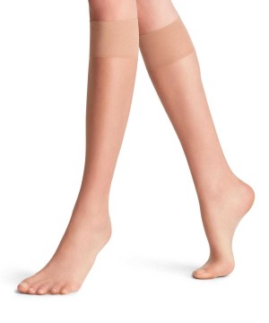 Falke Shelina 12 DEN Knee-high Socks Socken Damen Beige | 9283456-JA