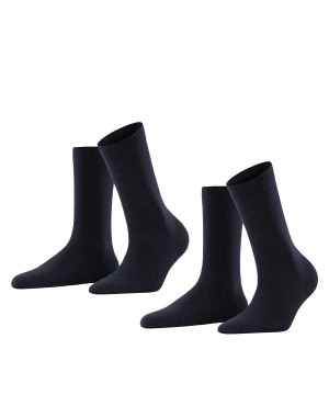 Falke Softmerino 2-Pack Socks Socken Damen Blau | 6213785-AP