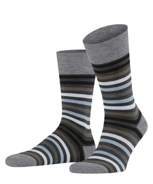 Falke Tinted Stripe Socks Socken Herren Grau | 0897634-VL