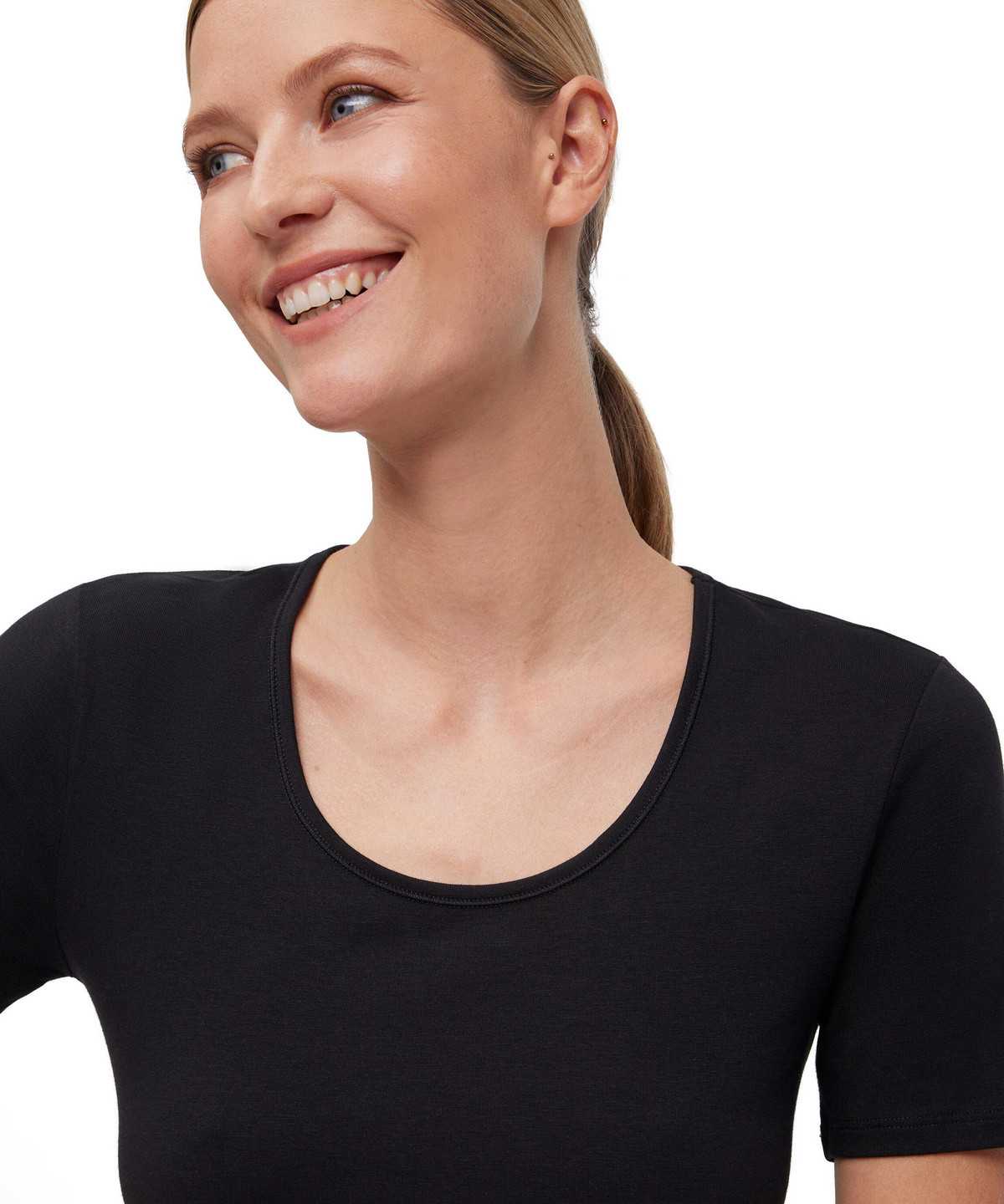 Falke 2-Pack T-Shirt Round-neck Daily Comfort Hemd Damen Schwarz | 1250948-OW