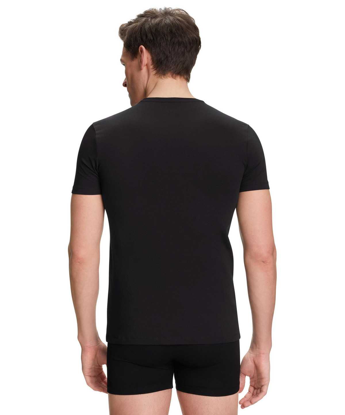 Falke 2-Pack T-Shirt Round-neck Daily Comfort Kurzarmhemd Herren Schwarz | 5176839-ZA