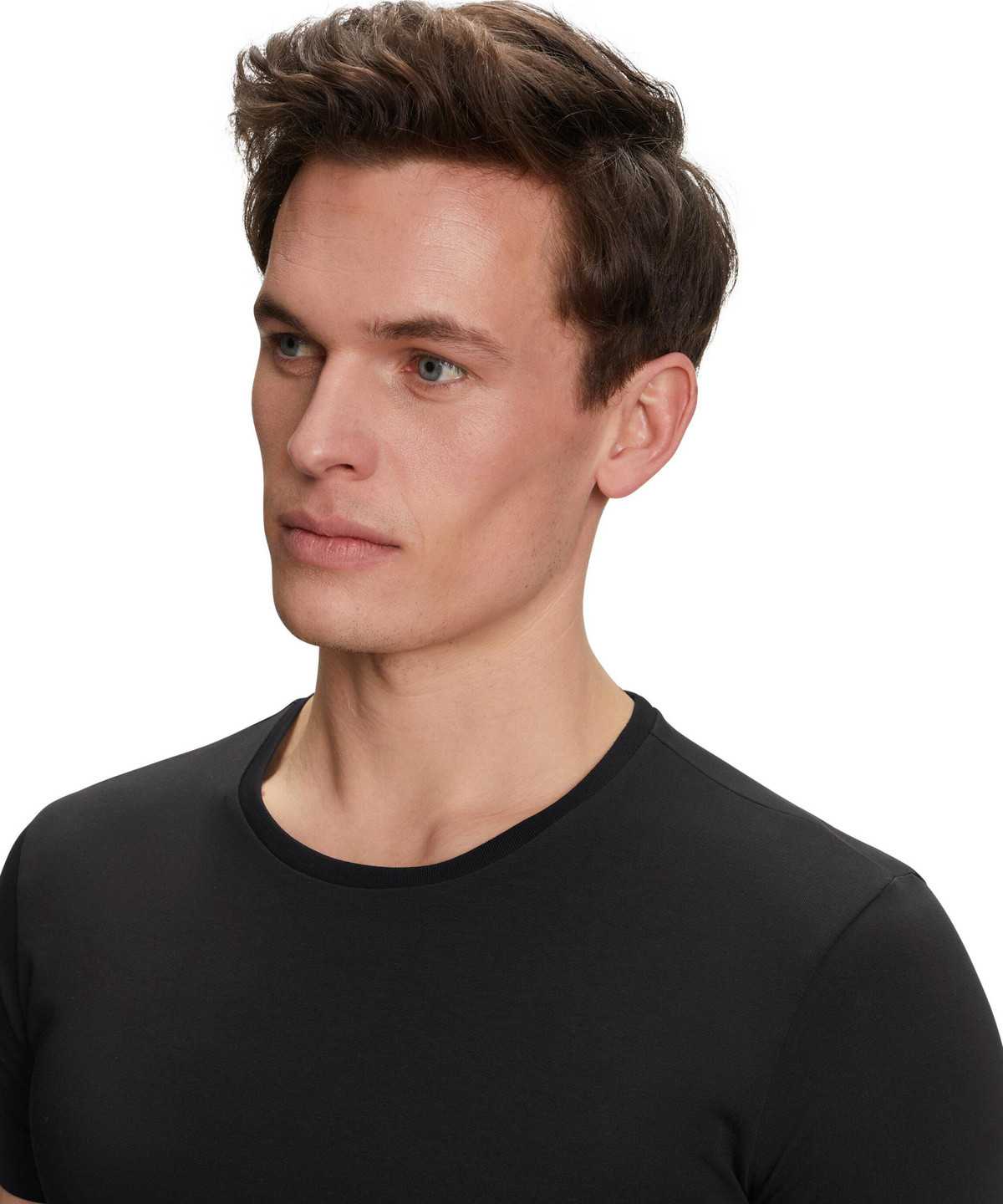 Falke 2-Pack T-Shirt Round-neck Daily Comfort Kurzarmhemd Herren Schwarz | 5176839-ZA