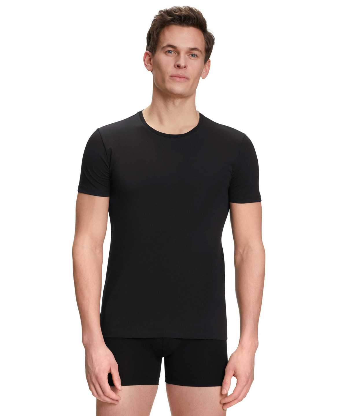 Falke 2-Pack T-Shirt Round-neck Daily Comfort Kurzarmhemd Herren Schwarz | 5176839-ZA