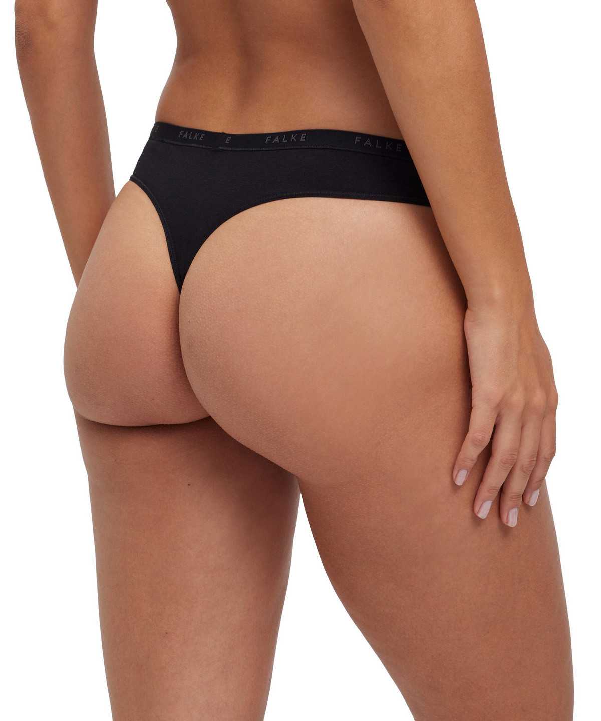 Falke 2-Pack Thong Daily Comfort Panties & Slips Damen Schwarz | 3254079-PG