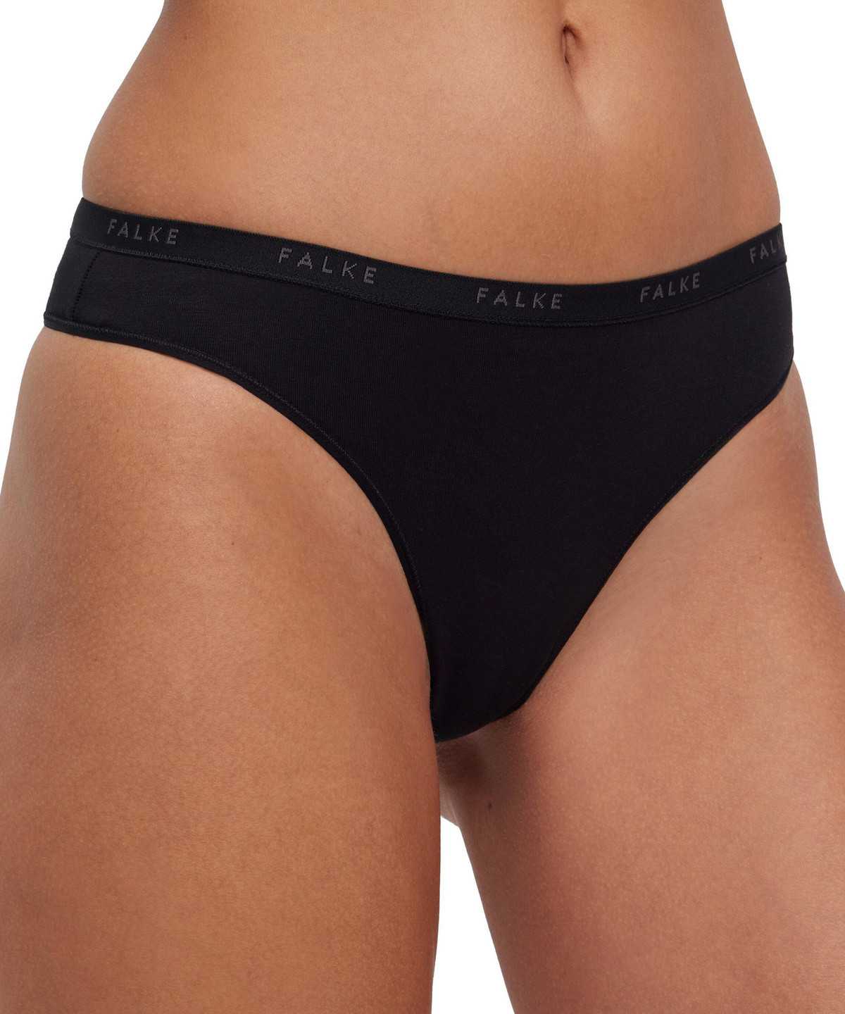 Falke 2-Pack Thong Daily Comfort Panties & Slips Damen Schwarz | 3254079-PG