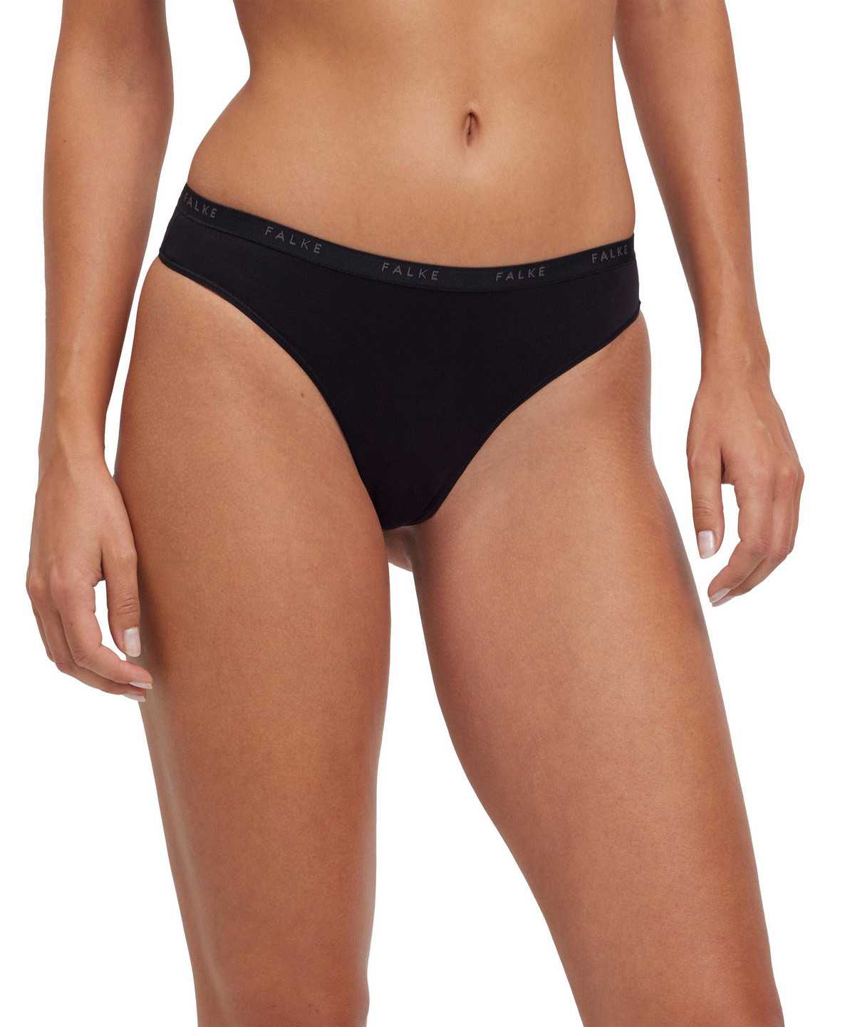 Falke 2-Pack Thong Daily Comfort Panties & Slips Damen Schwarz | 3254079-PG