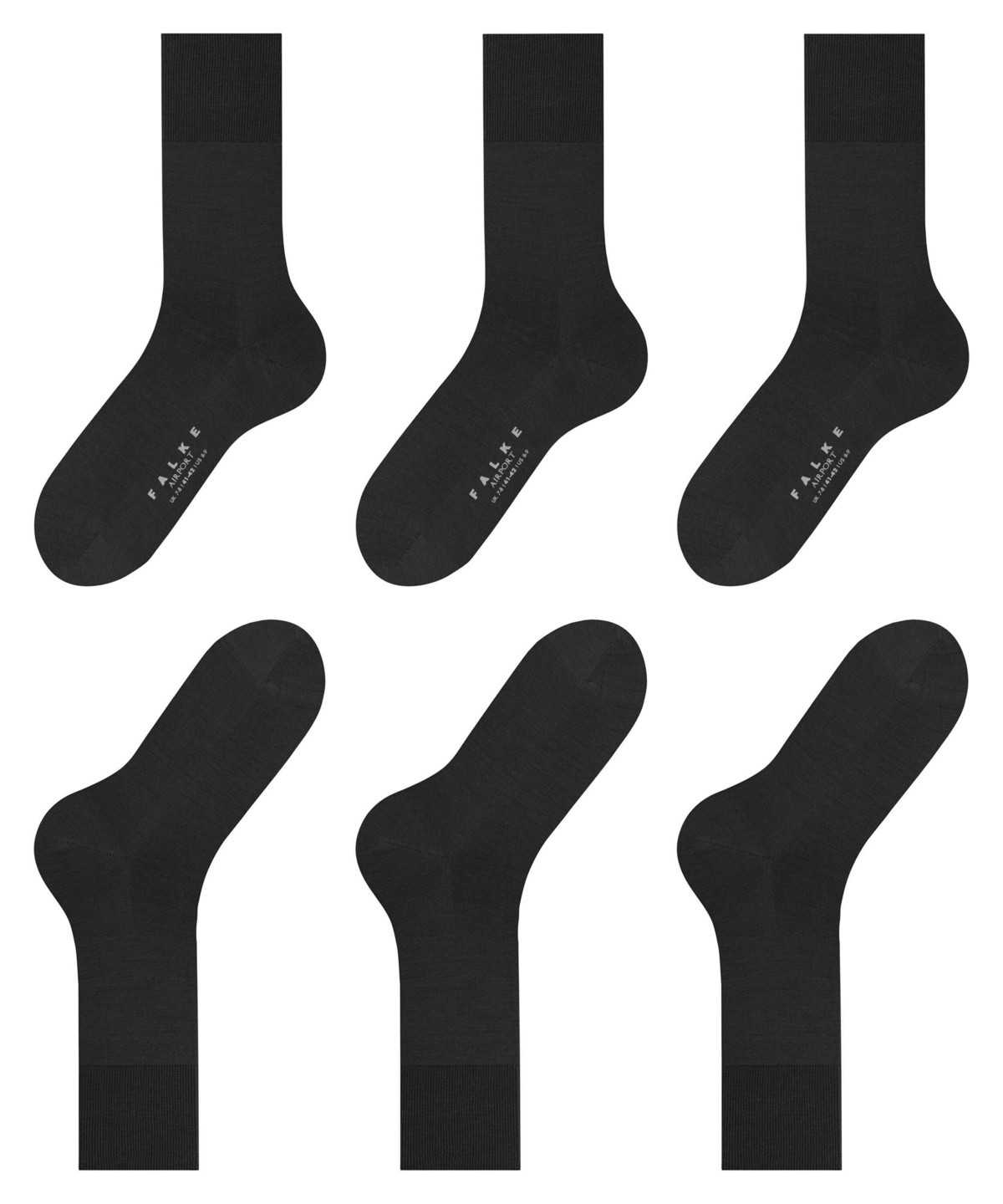 Falke Airport 3-Pack Socks Socken Herren Schwarz | 9412605-CS