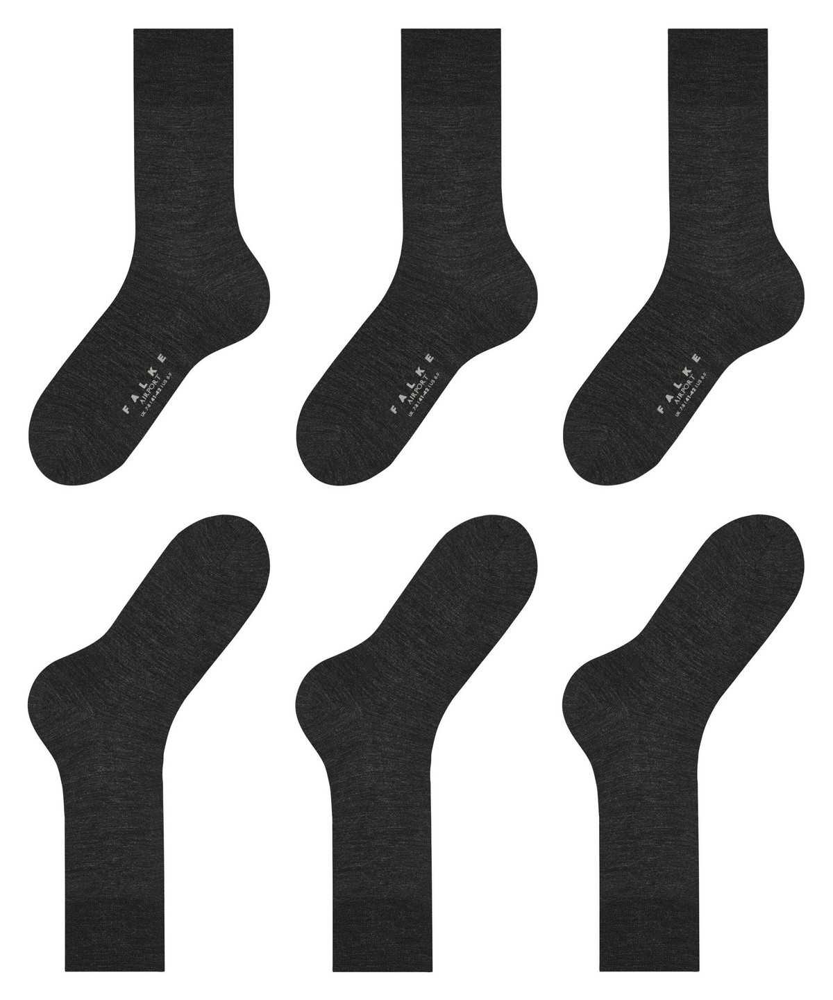 Falke Airport 3-Pack Socks Socken Herren Grau | 2936407-BV