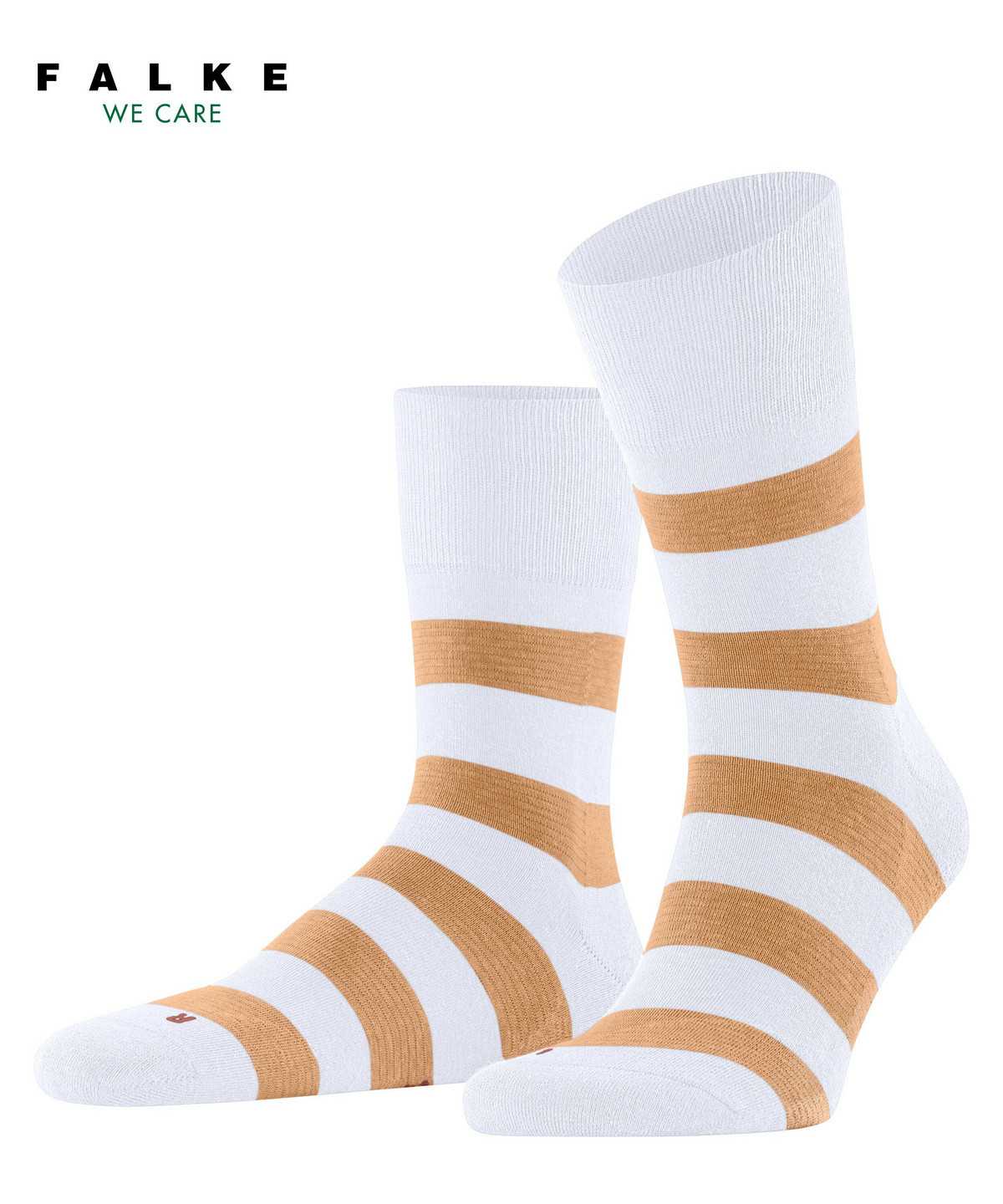 Falke Block Stripe Socks Socken Herren Weiß | 7320184-RO