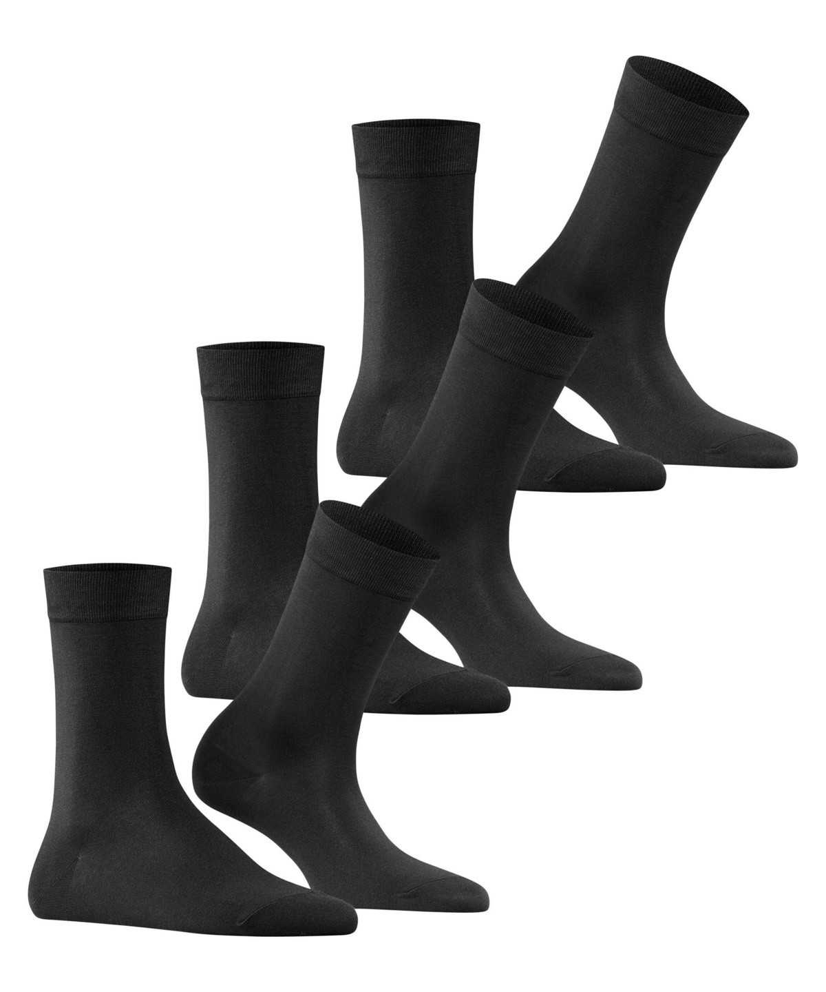 Falke Cotton Touch 3-Pack Socks Socken Damen Schwarz | 1047293-HQ