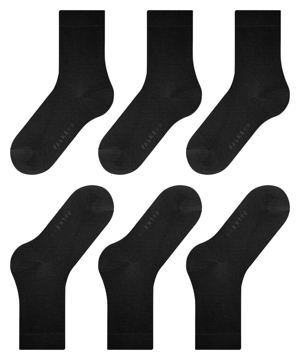 Falke Cotton Touch 3-Pack Socks Socken Damen Schwarz | 1047293-HQ