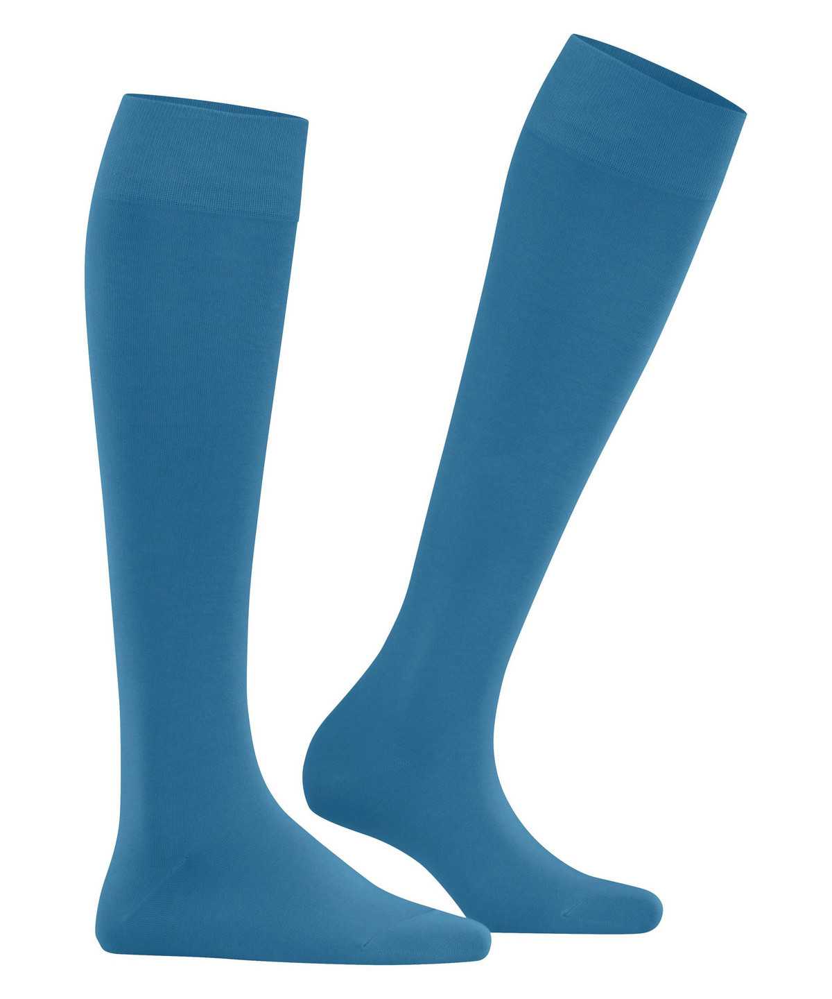 Falke Cotton Touch Knee-high Socks Socken Damen Blau | 3961542-DR