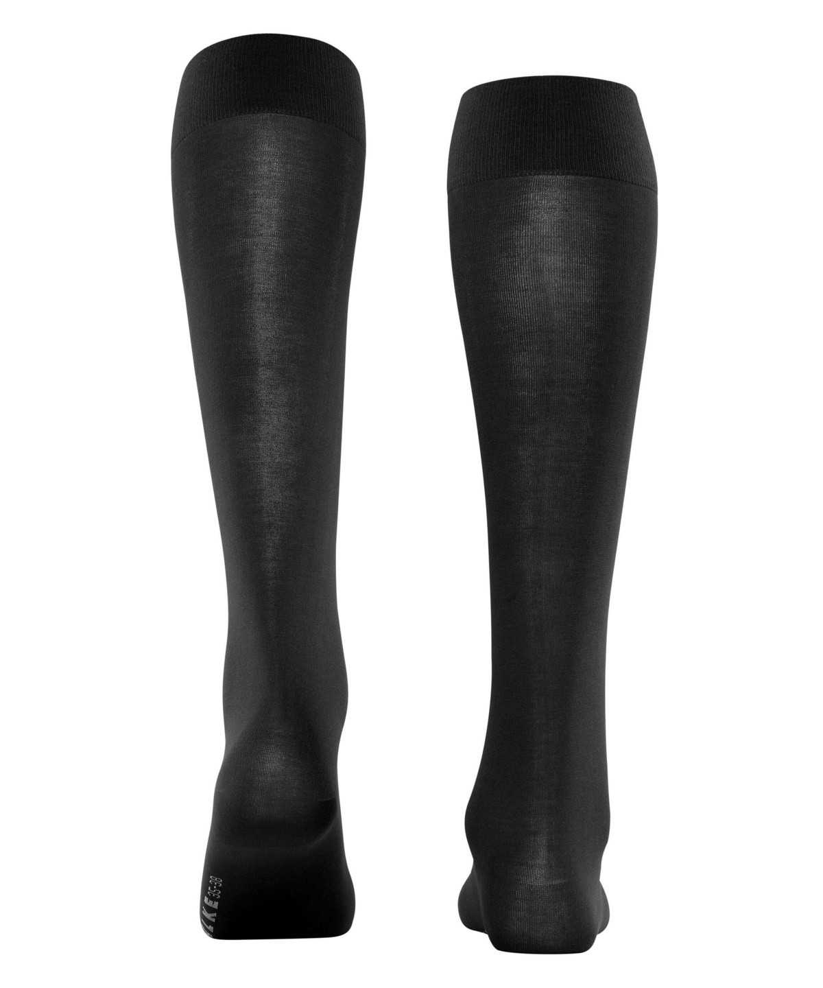 Falke Cotton Touch Knee-high Socks Socken Damen Schwarz | 0196758-WB