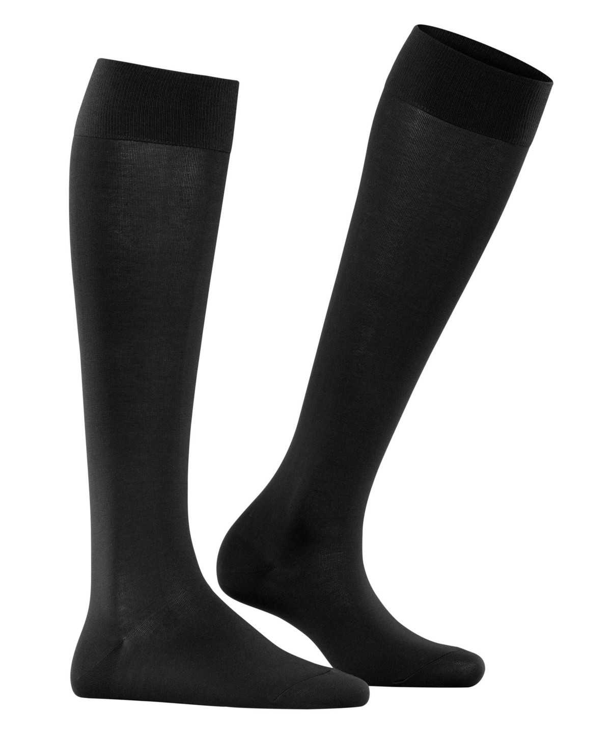 Falke Cotton Touch Knee-high Socks Socken Damen Schwarz | 0196758-WB