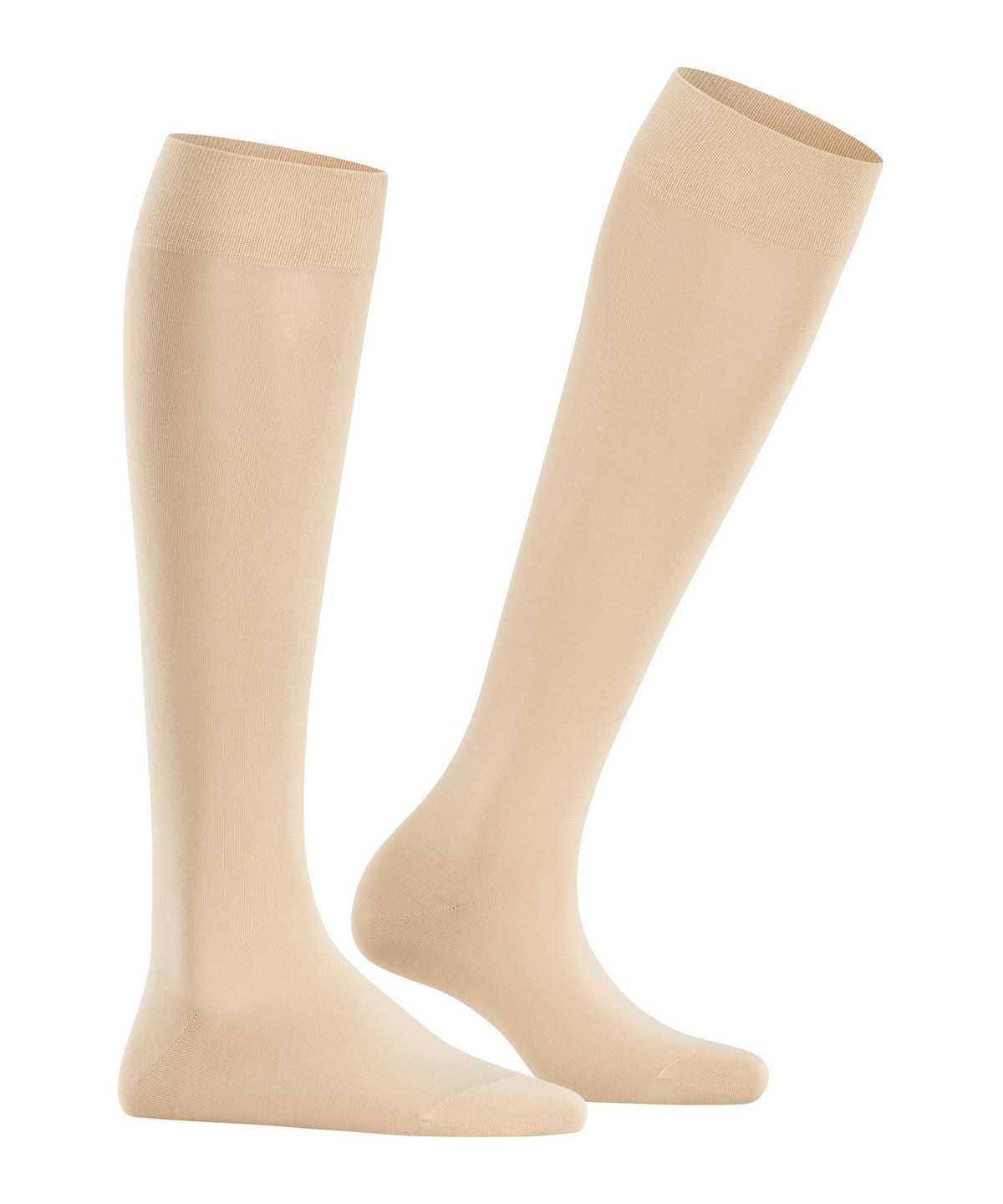 Falke Cotton Touch Knee-high Socks Socken Damen Beige | 9341276-UH