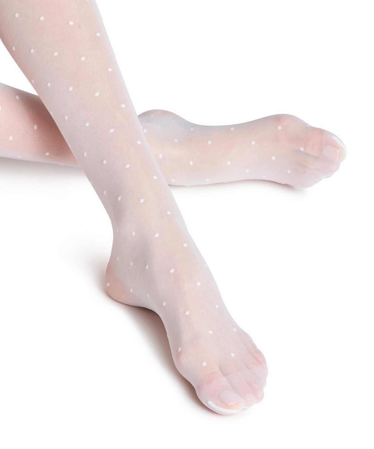 Falke Dot 15 DEN Stay-ups Thigh Highs Damen Weiß | 2536487-KY