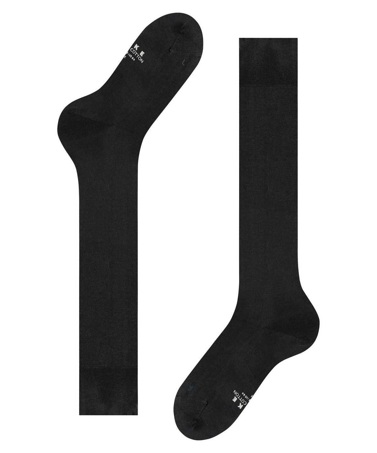 Falke Energizing Cotton Knee-high Socks Socken Herren Schwarz | 8137469-BM