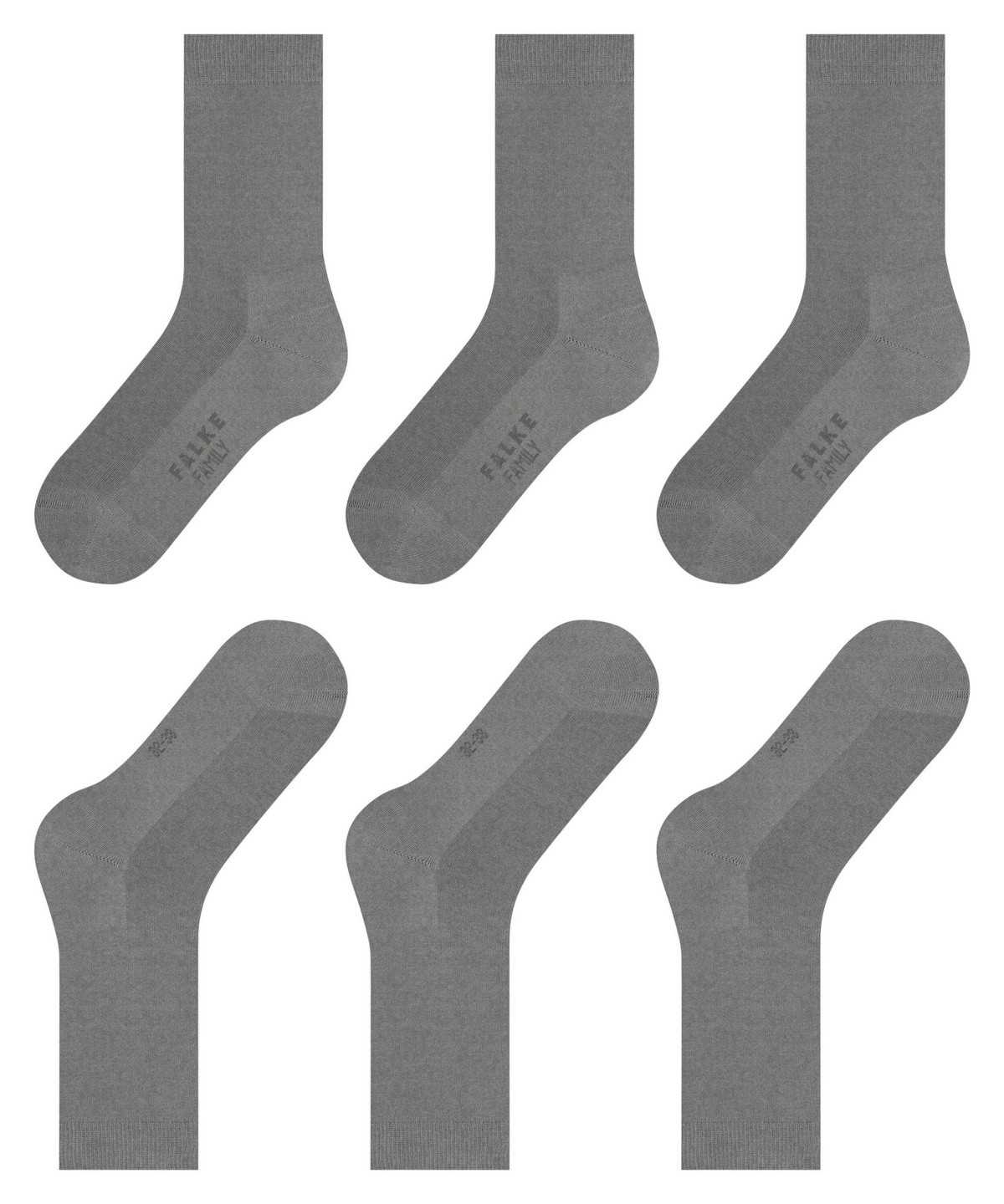 Falke Family 3-Pack Socks Socken Damen Grau | 6047253-AT