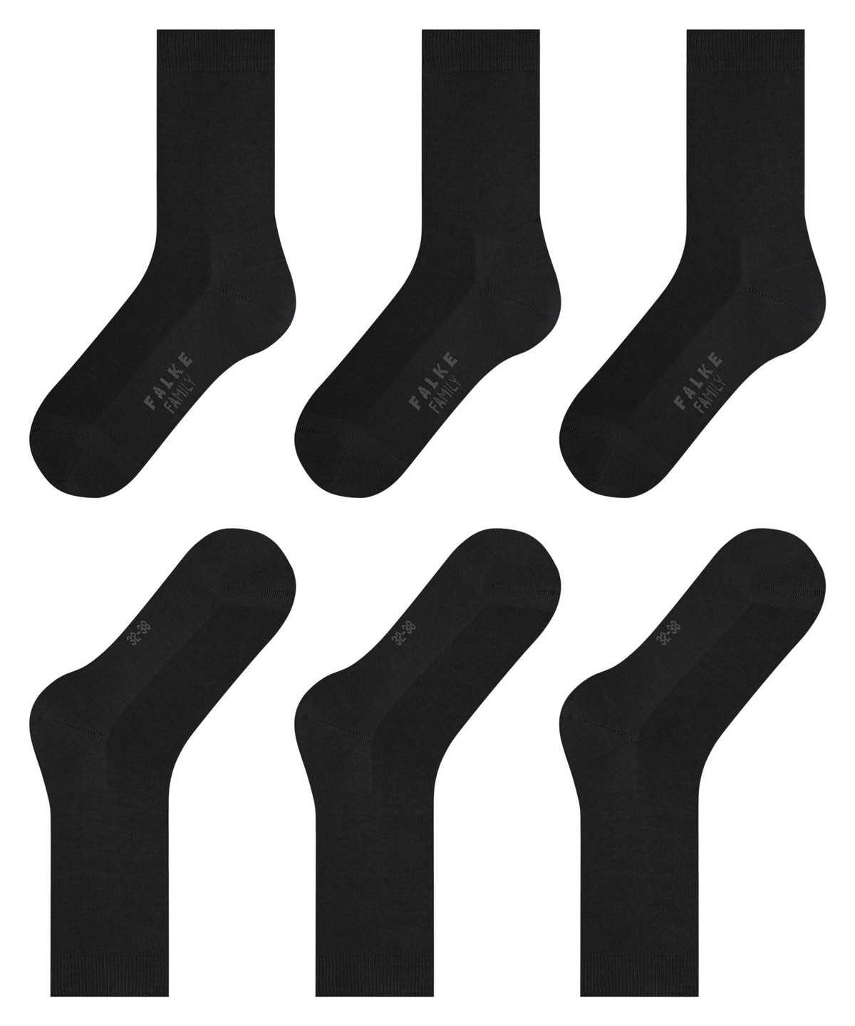 Falke Family 3-Pack Socks Socken Damen Schwarz | 9026845-VE