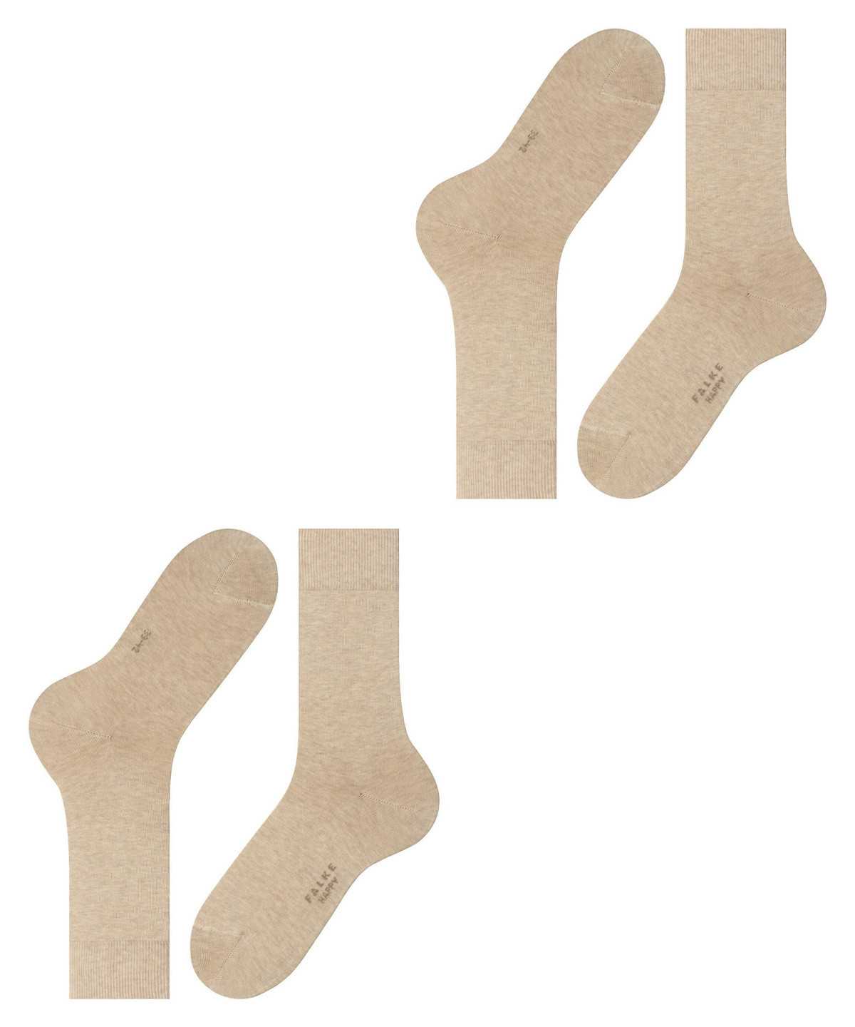 Falke Happy 2-Pack Socks Socken Herren Beige | 9673841-PC