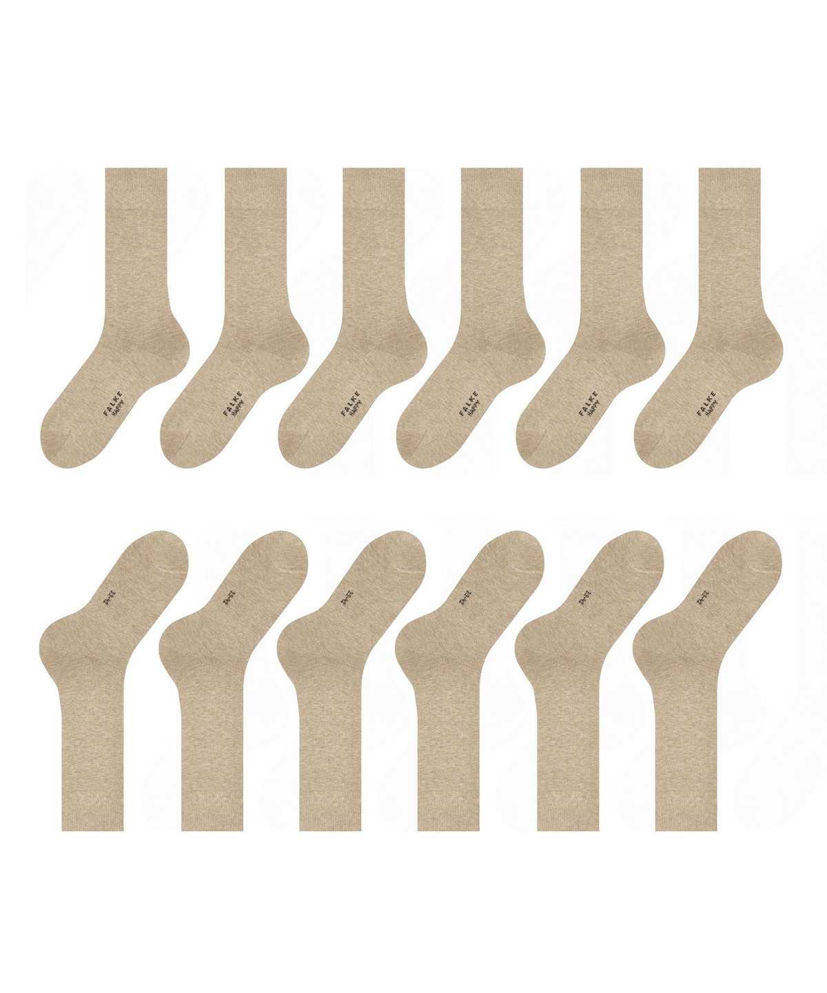 Falke Happy 6-Pack Socks Socken Herren Beige | 4158236-OZ