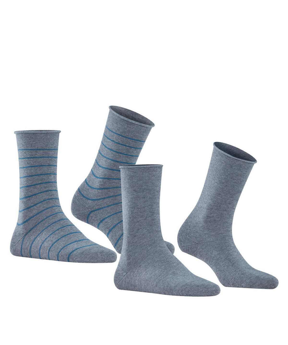 Falke Happy Stripe 2-Pack Socks Socken Damen Grau | 5849320-YX