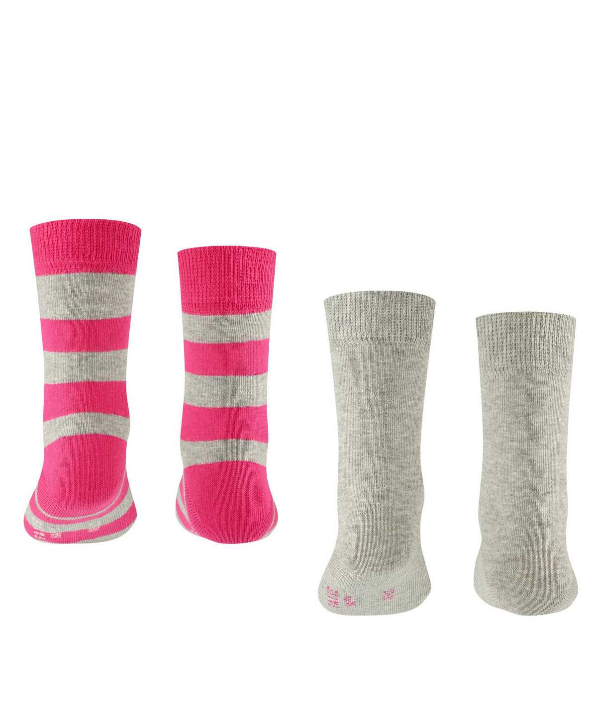 Falke Happy Stripe 2-Pack Socks Socken Kinder Grau | 5286173-KB