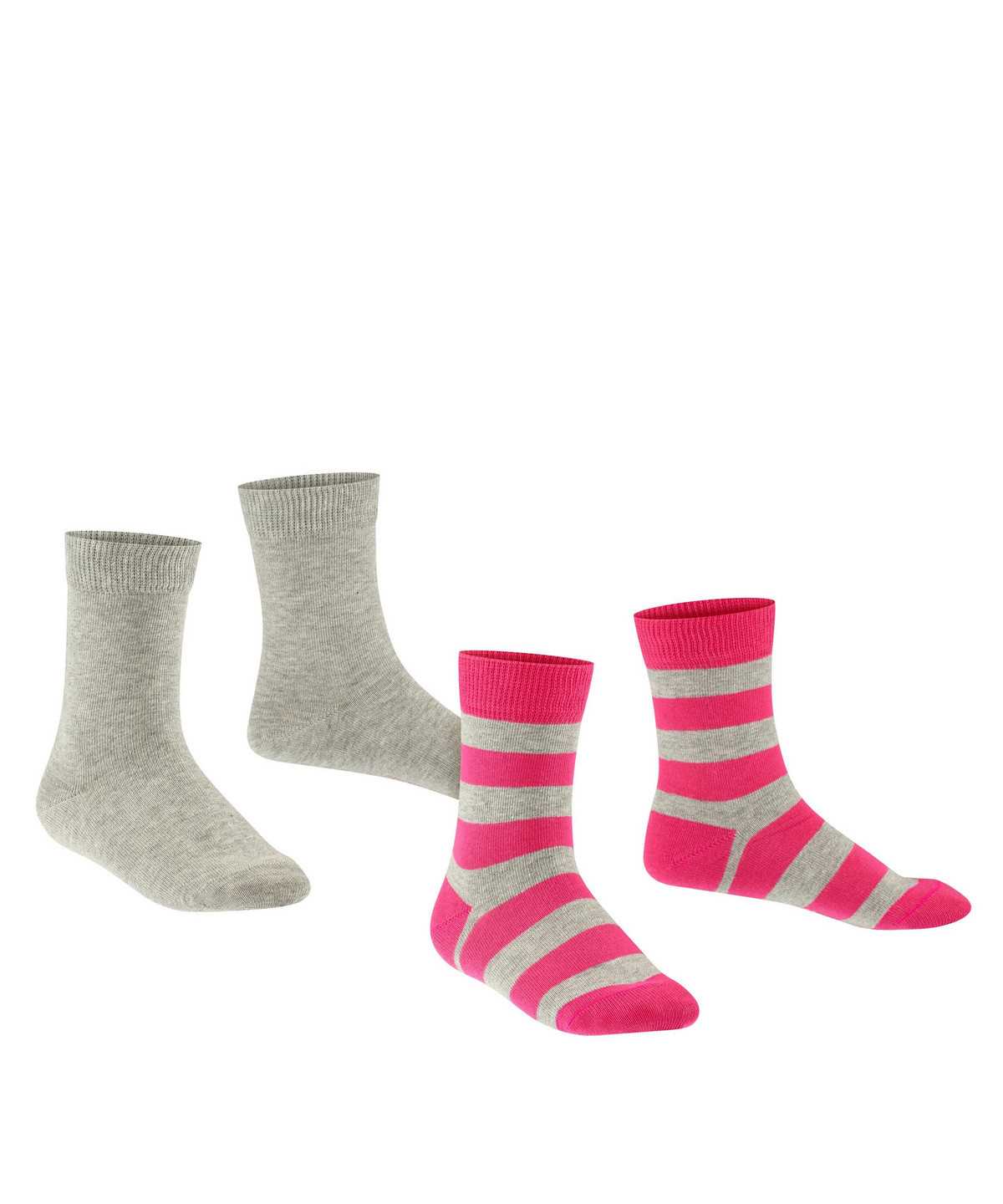 Falke Happy Stripe 2-Pack Socks Socken Kinder Grau | 5286173-KB