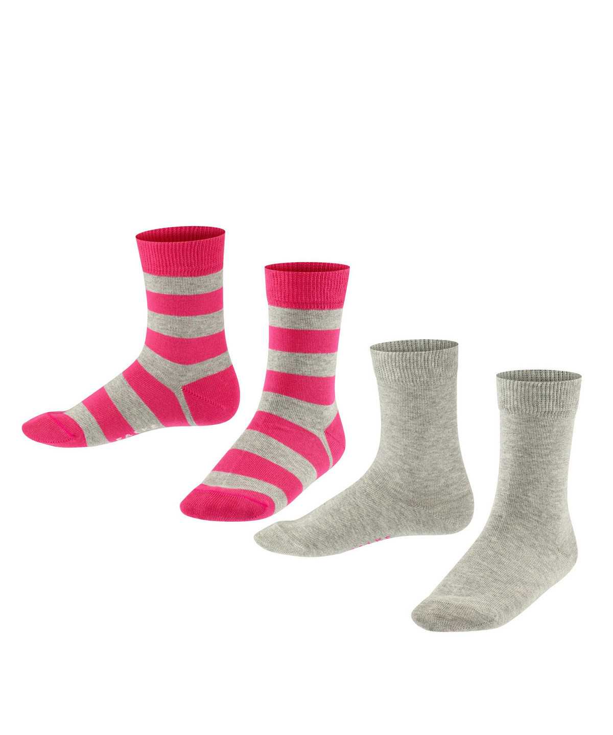 Falke Happy Stripe 2-Pack Socks Socken Kinder Grau | 5286173-KB