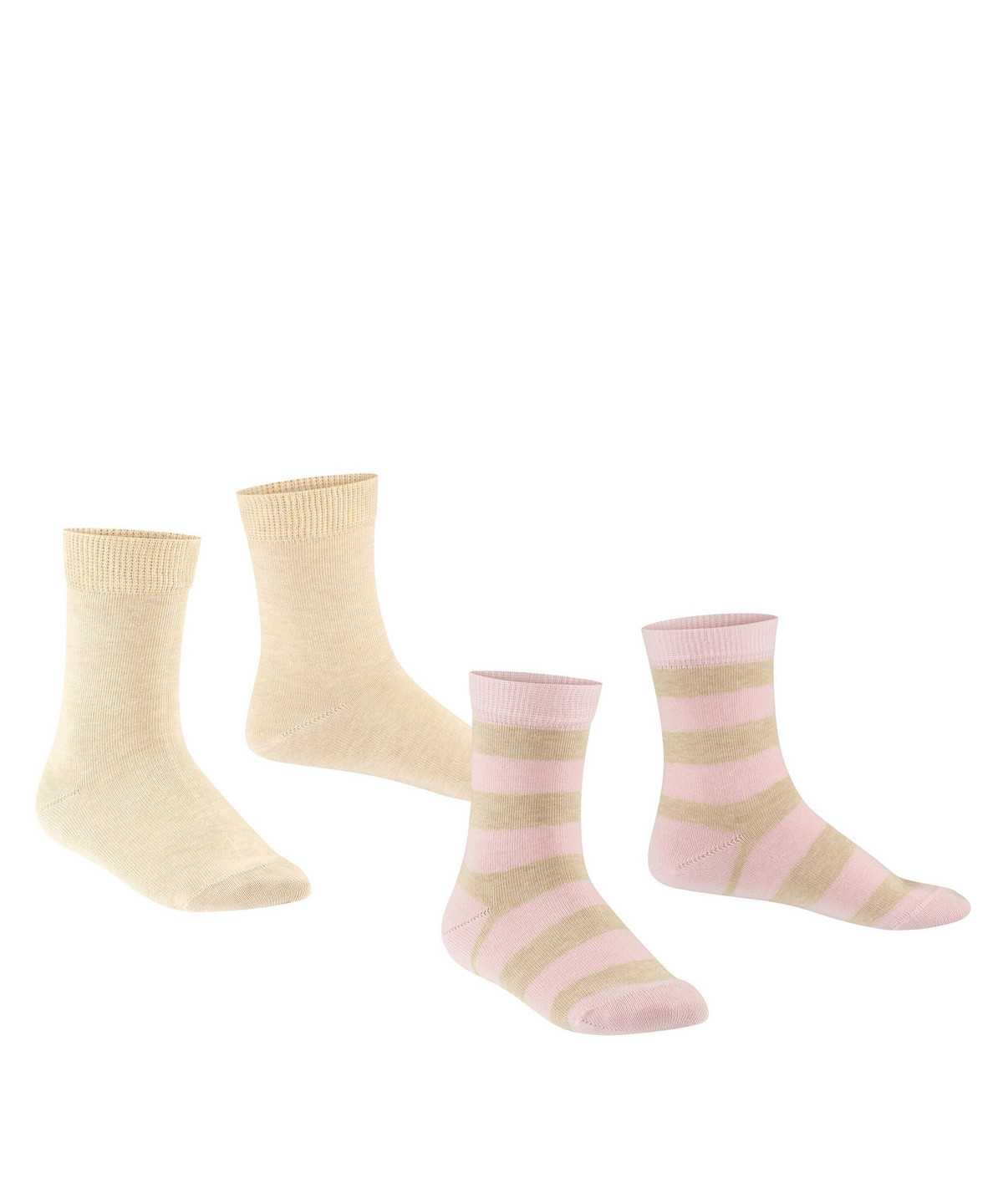 Falke Happy Stripe 2-Pack Socks Socken Kinder Beige | 6731580-HZ