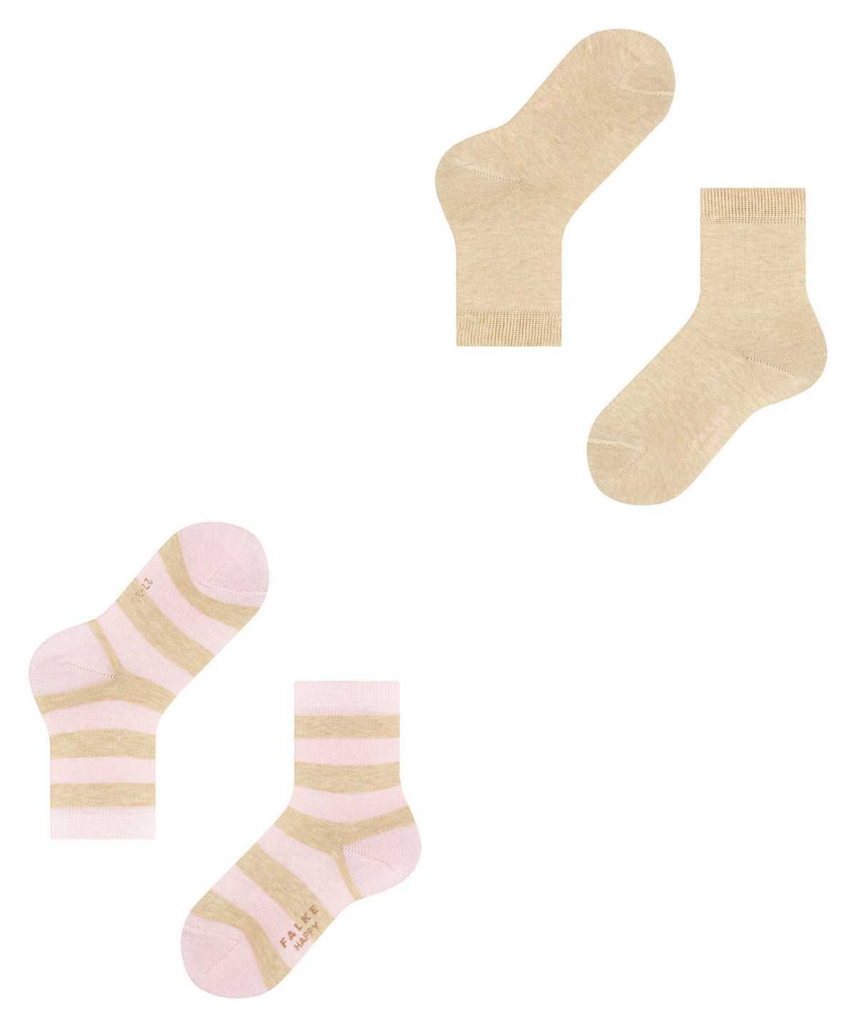 Falke Happy Stripe 2-Pack Socks Socken Kinder Beige | 6731580-HZ