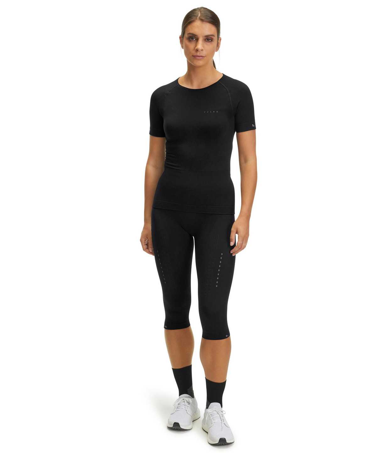 Falke Impulse Running T-Shirt Round-neck Health Kurzarmhemd Damen Schwarz | 8639521-UQ