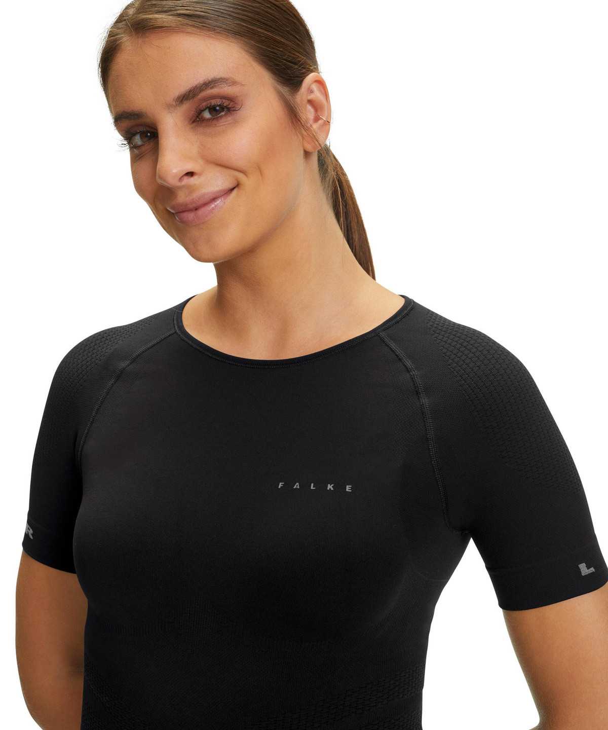 Falke Impulse Running T-Shirt Round-neck Health Kurzarmhemd Damen Schwarz | 8639521-UQ