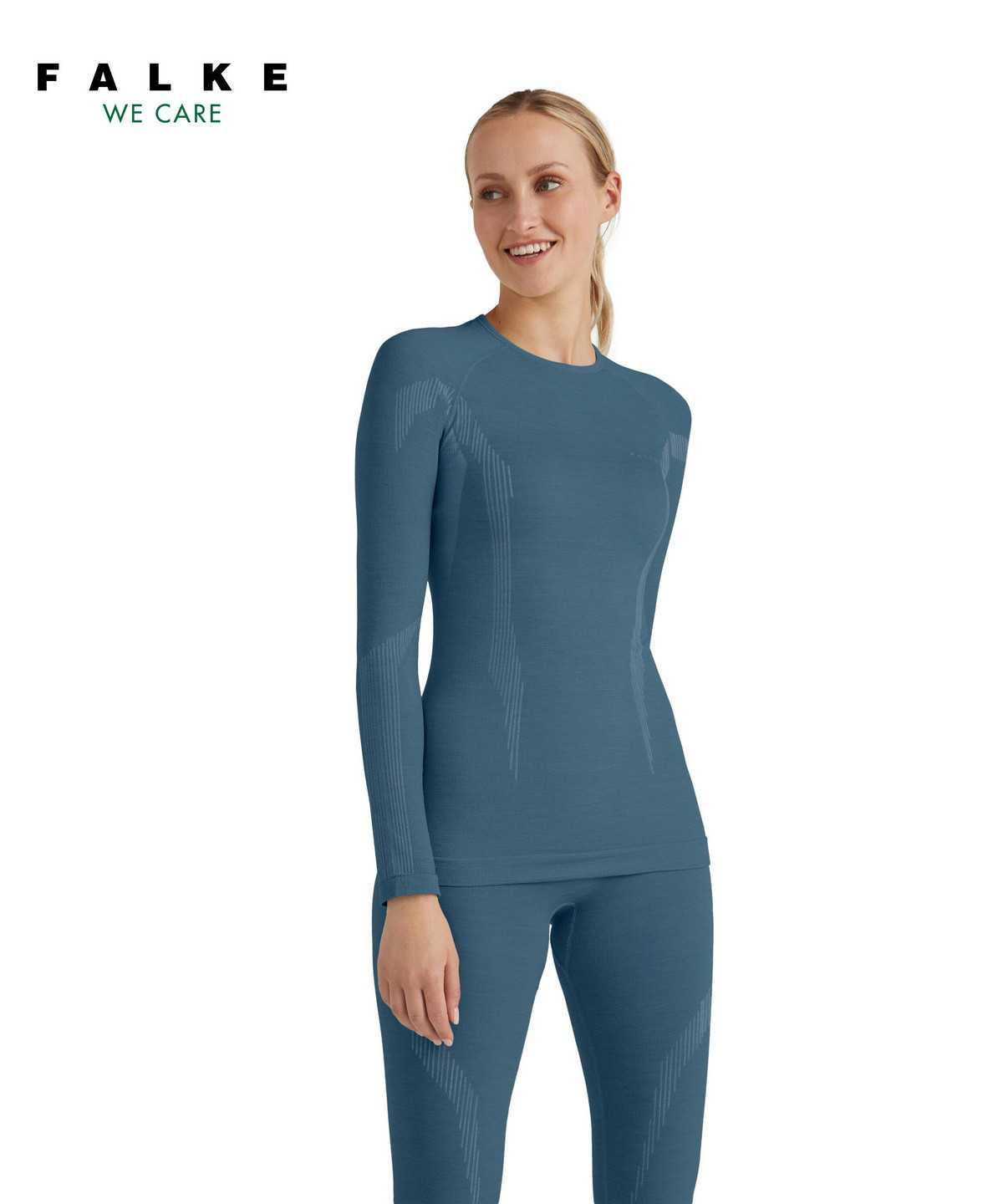 Falke Long sleeve shirt Wool-Tech Langarmhemd Damen Blau | 3290784-ZI