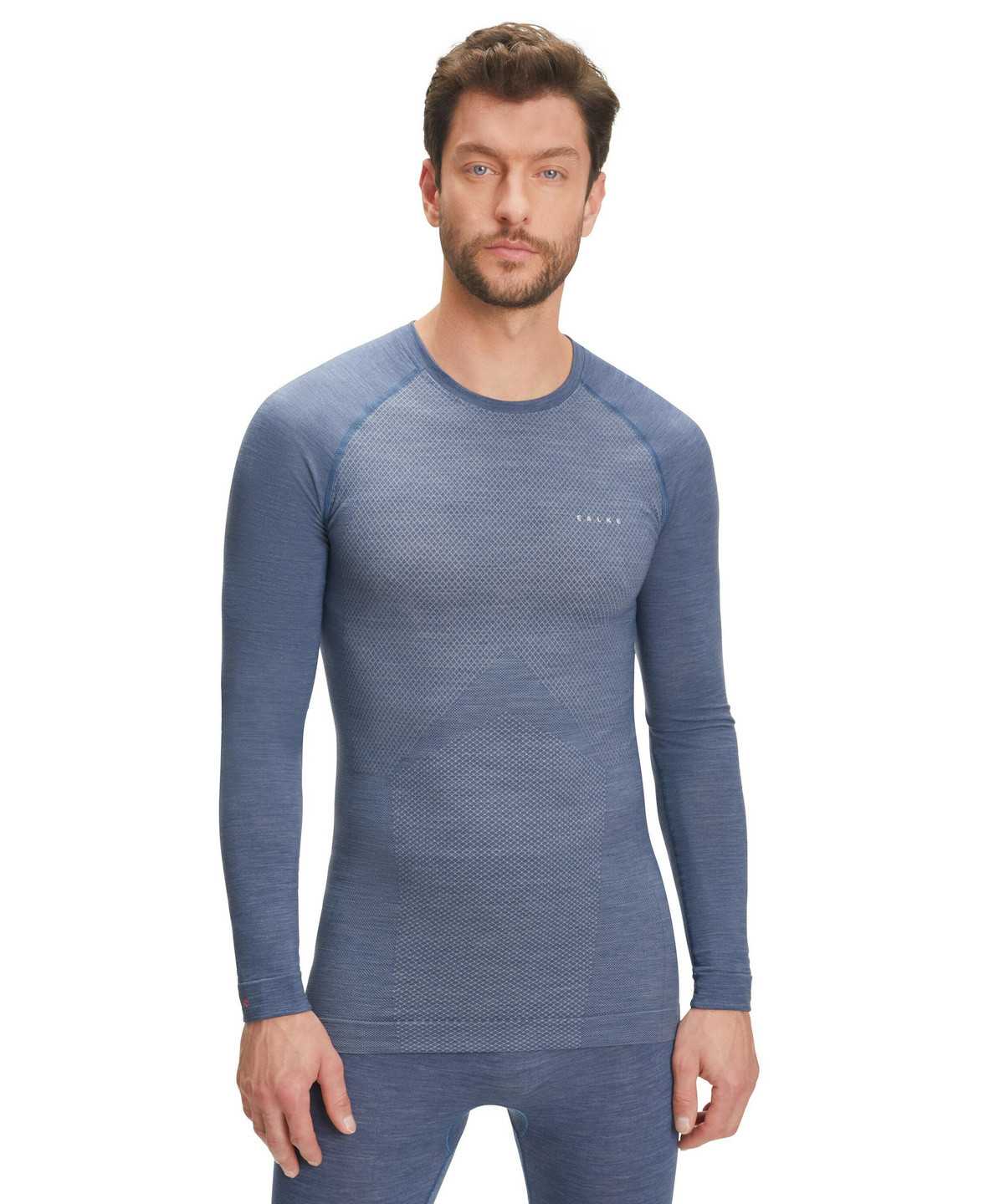 Falke Long sleeve shirt Wool-Tech Light Long Sleeve T-Shirts Herren Blau | 6437105-ZC